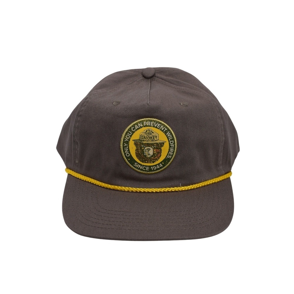 Smokey The Bear Only You Can Prevent Forest Fires Rope Snapback Hat Cap Brown